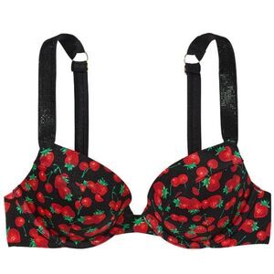 VICTORIA'S SECRET SWIM Shine Strap Sexy Tee Push-Up Bikini Top Mixed Berry